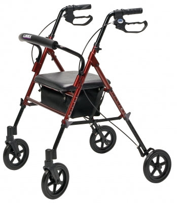 Set N Go Wide Height Adjustable Rollator - Burgundy