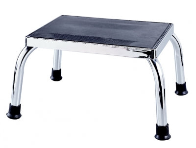 Heavy-Duty Foot Stool, Chrome Plated Steel, 2/CS