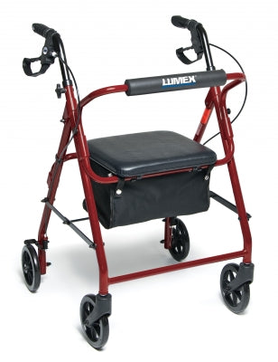 Walkabout Basic Four-Wheel Rollator - Red