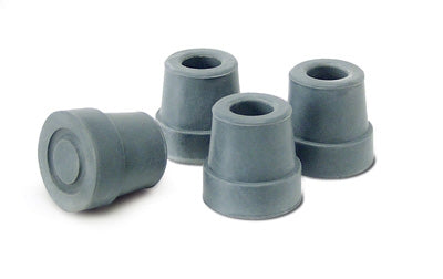 Small Base Quad Cane Replacement Tips, Fits Tube Diameter 0.5" (1.27 cm)