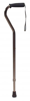 Lumex Aluminum Adjustable Bronze Offset Cane, Nitrile Grip, Standard Length ( 31"-39")