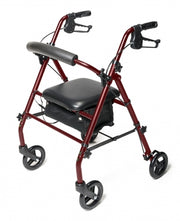 Walkabout Steel KD, 4 Wheel Rollator, Burgundy