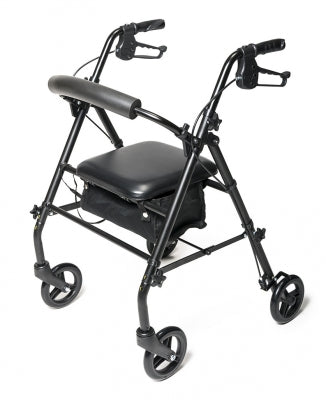 Walkabout Steel KD, 4 Wheel Rollator, Black