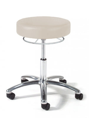 Physician Stool, 360 Degree Release, Aluminum Base, Alabaster