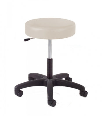 Lab Stool, Black Base, Single Lever, Alabaster