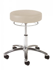 Physician Stool w/ Foot Ring, 360 Degree Release, Alabaster
