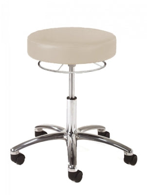 Physician Stool w/ Foot Ring, 360 Degree Release, Alabaster