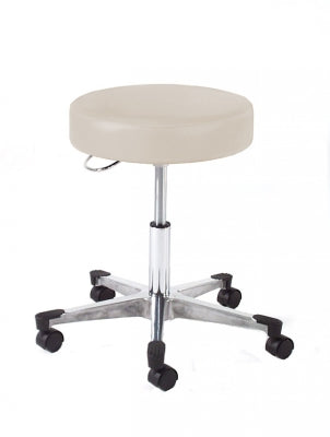Stool w/ Back & Aluminum Base, Alabaster