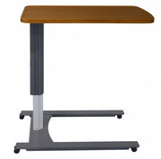 Overbed Table - Single Top, Laminate, Medium Oak, Graphite Grey U Base