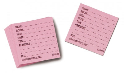 Medicine Dispenser Tray Cards, Pink 500/BX Graham-Field