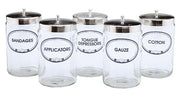 Plastic Labeled Sundry Jars Set of 5 with Covers, Graham-Field