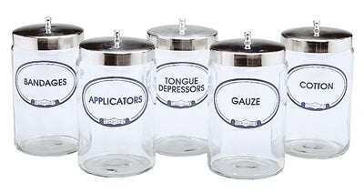 Plastic Labeled Sundry Jars Set of 5 with Covers, Graham-Field
