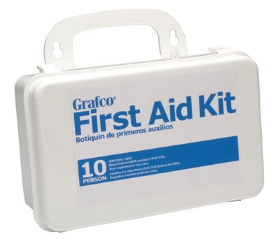 First Aid Kit, Plastic Case w/ Gasket, 10 Person, Graham-Field