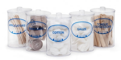 Plastic Labeled Sundry Jars Set of 5 with Covers, Clear, Graham-Field