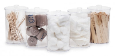 Plastic Unlabeled Sundry Jars Set of 5 with Covers, Clear, Graham-Field