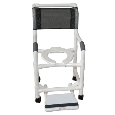 Lumex 18" PVC Knock-Down Shower Commode Chair w/ Footrest