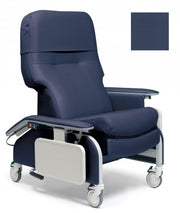 Lumex Deluxe Clinical Care Recliner with Drop Arms, Imperial Blue Upholstery