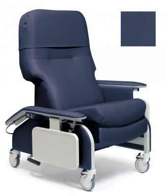 Lumex Deluxe Clinical Care Recliner with Drop Arms, Imperial Blue Upholstery