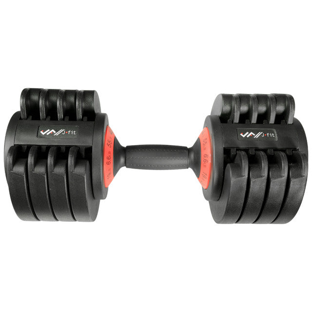 ADJUSTABLE DUMBBELL SET, 55 LB