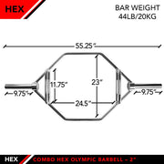 HEX DEADLIFT BARBELL, 750 LB CAPACITY