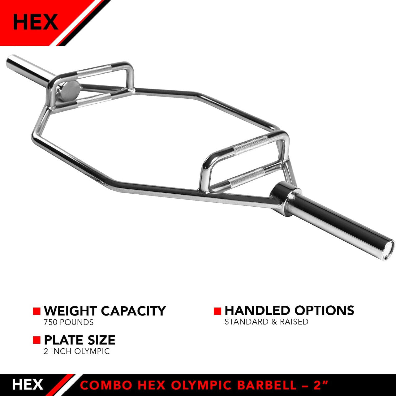HEX DEADLIFT BARBELL, 750 LB CAPACITY