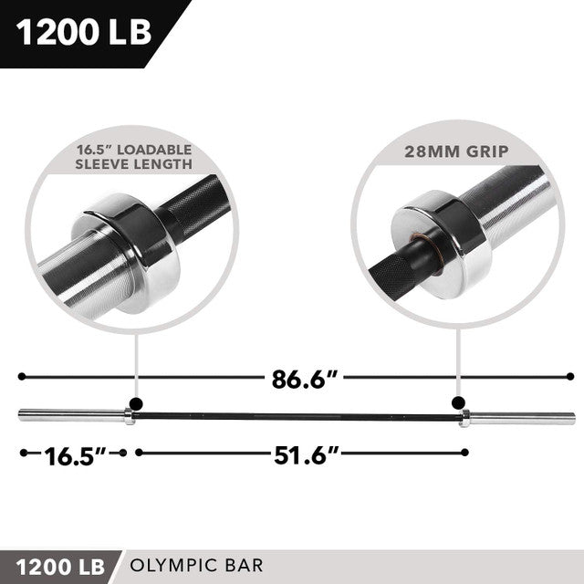 OLYMPIC BARBELL, 1200 LB CAPACITY