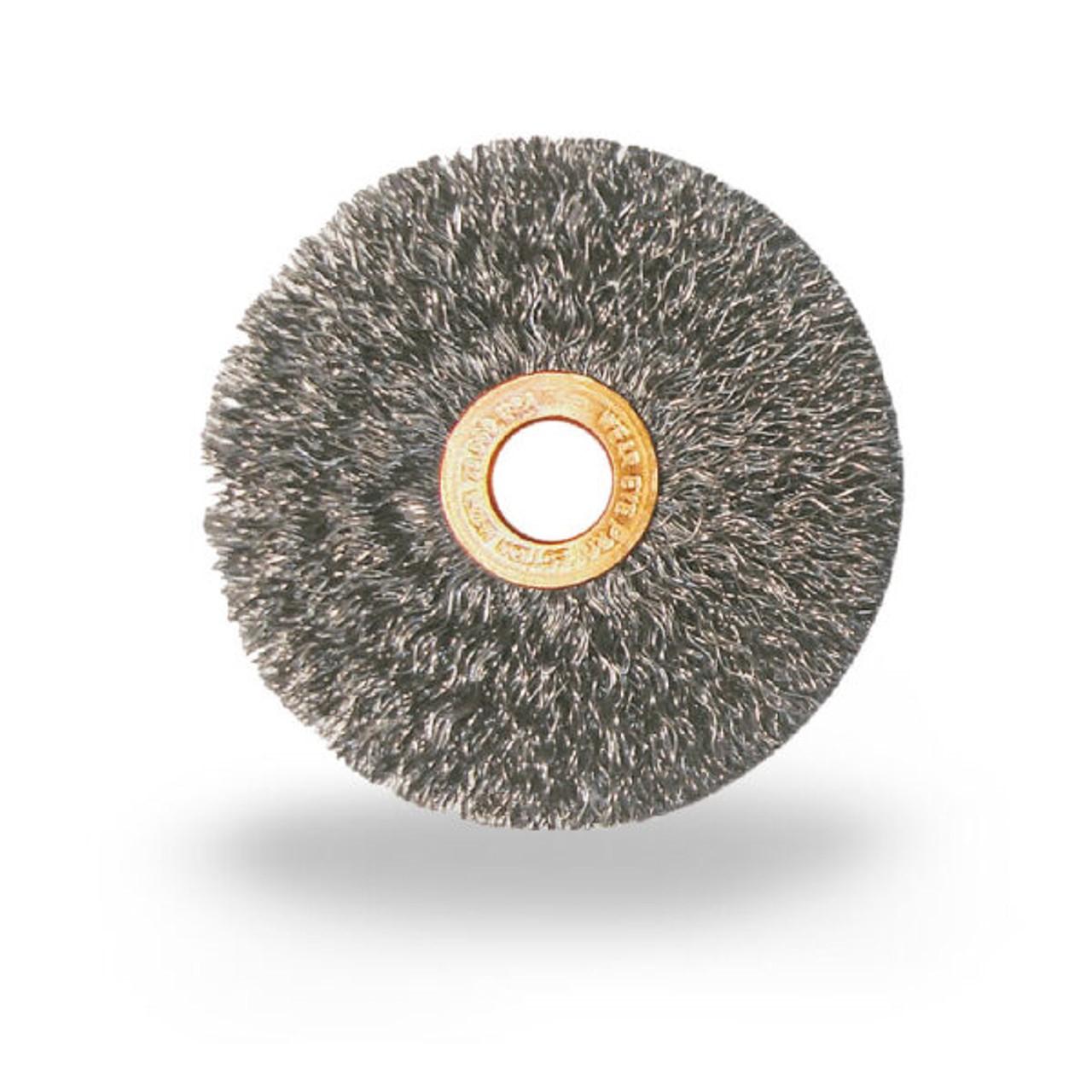 Jaz 4" Regular Twist Knot Wire Wheel, 40 Knots, .020", Stainless Steel, 1/2" Knot, Trim: 1-1/8", 5/8" A.H., Packaging Qty: 1 each per pack
