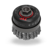 Twist Knot Wire Cup Brush, 2-3/4" Twist Knot Wire Cup Brush, .020" Steel, 5/8"-11 A.H., Bulk Package