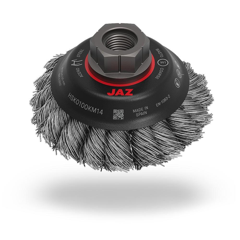 74050 Jaz USA Twist Knot Wire Saucer Brush,4",.020",Steel