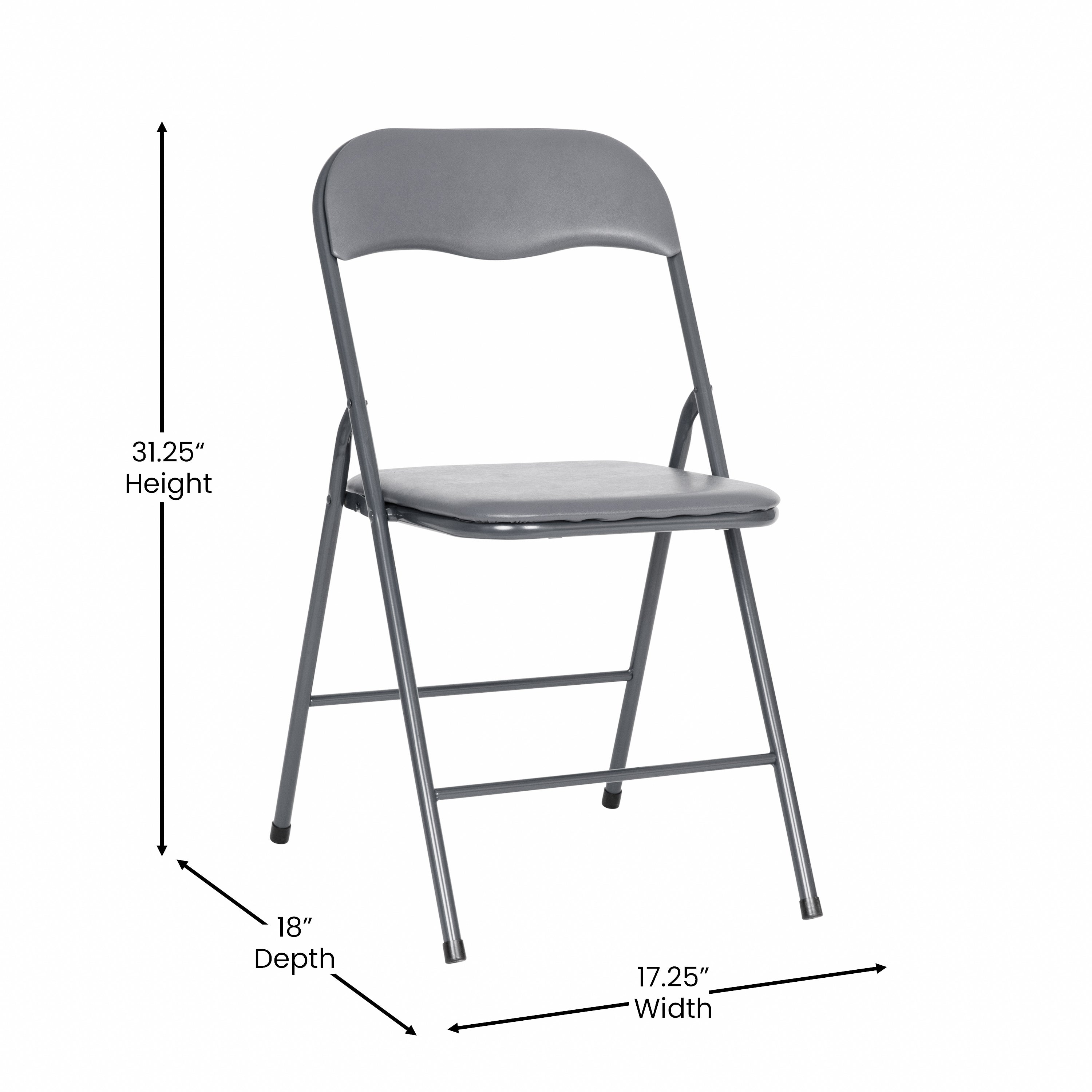 Madison 5 Piece Gray Folding Card Table and Chair Set