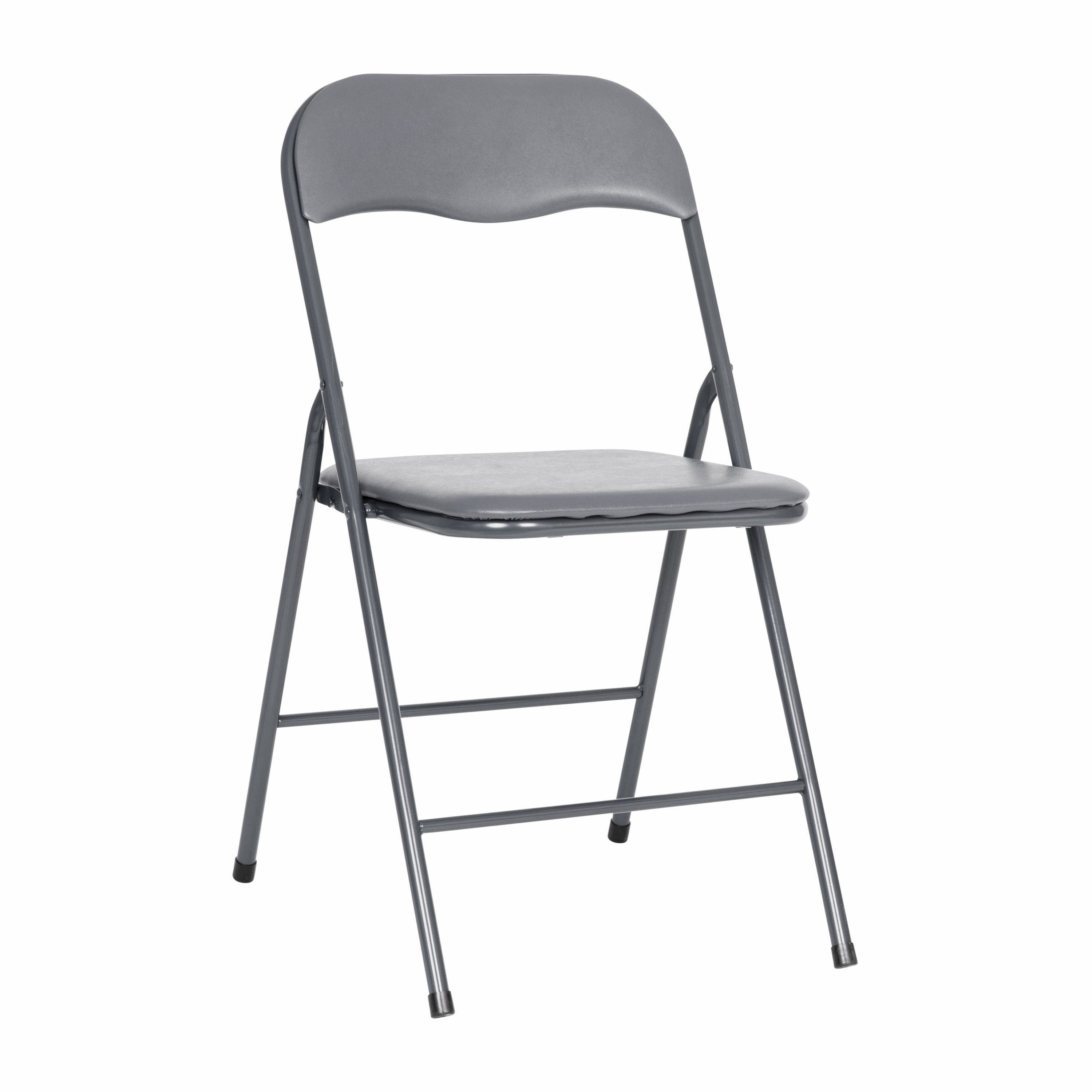 Madison 5 Piece Gray Folding Card Table and Chair Set