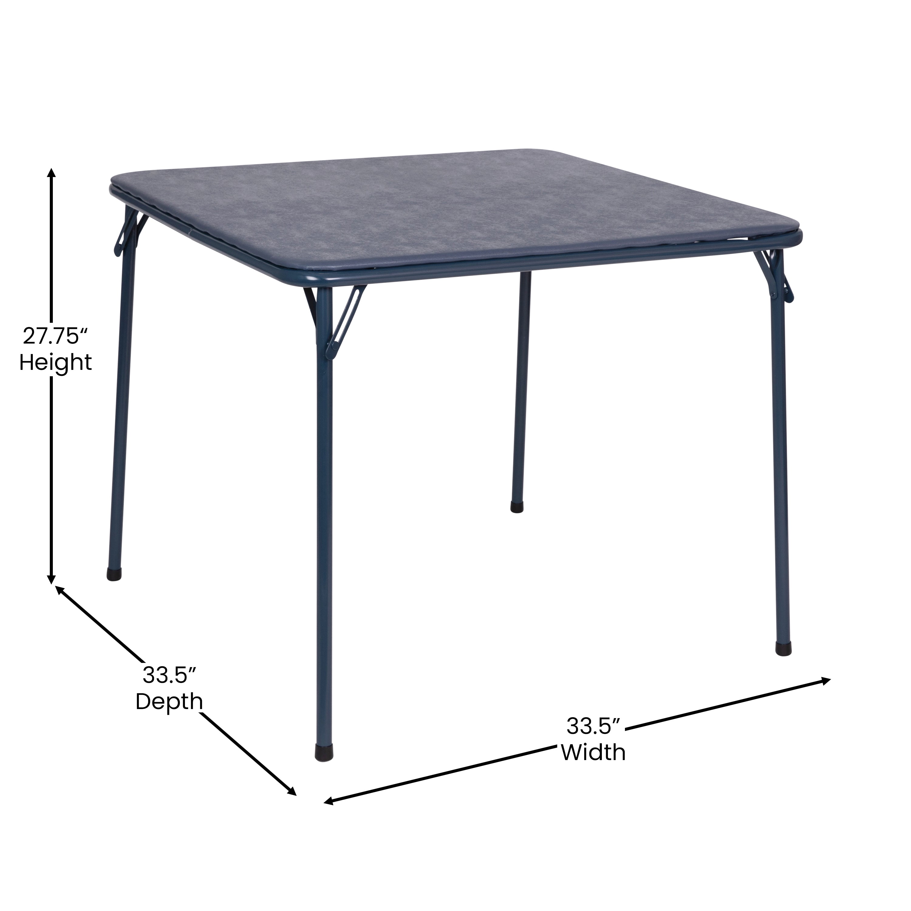 Madison 5 Piece Navy Folding Card Table and Chair Set