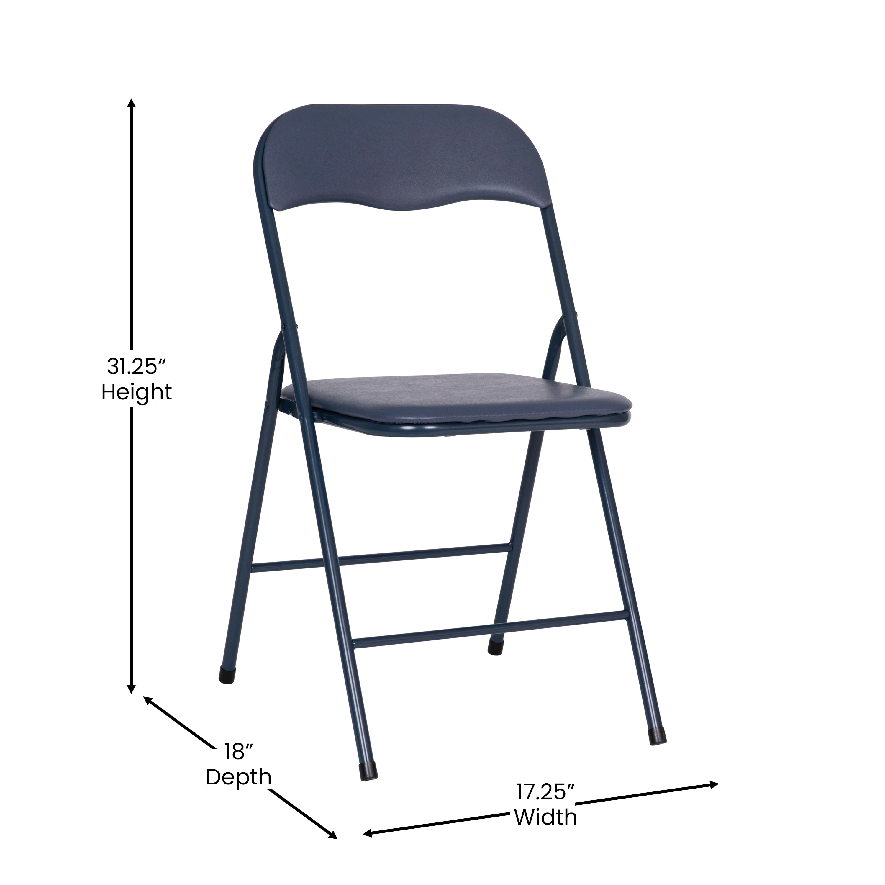 Madison 5 Piece Navy Folding Card Table and Chair Set