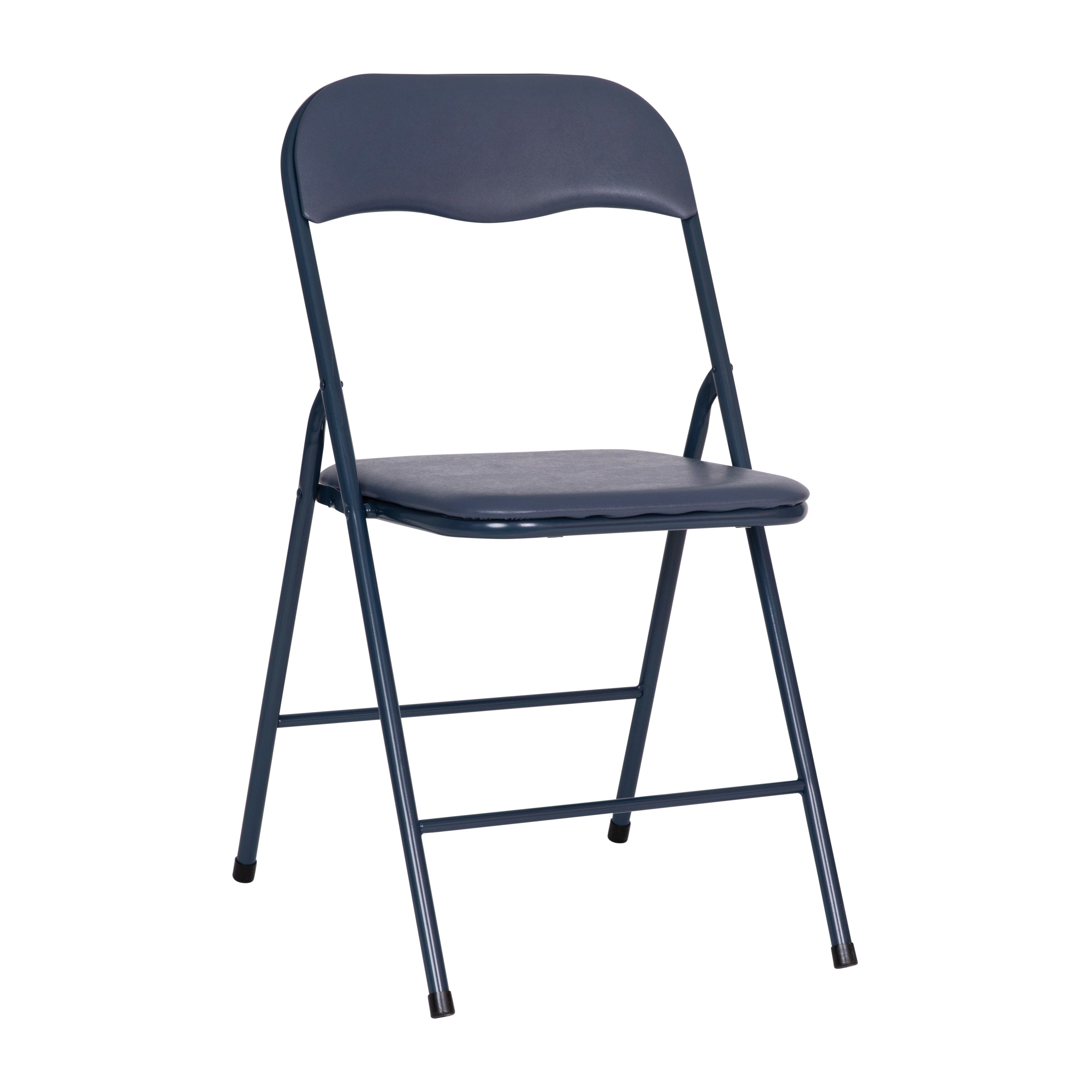 Madison 5 Piece Navy Folding Card Table and Chair Set