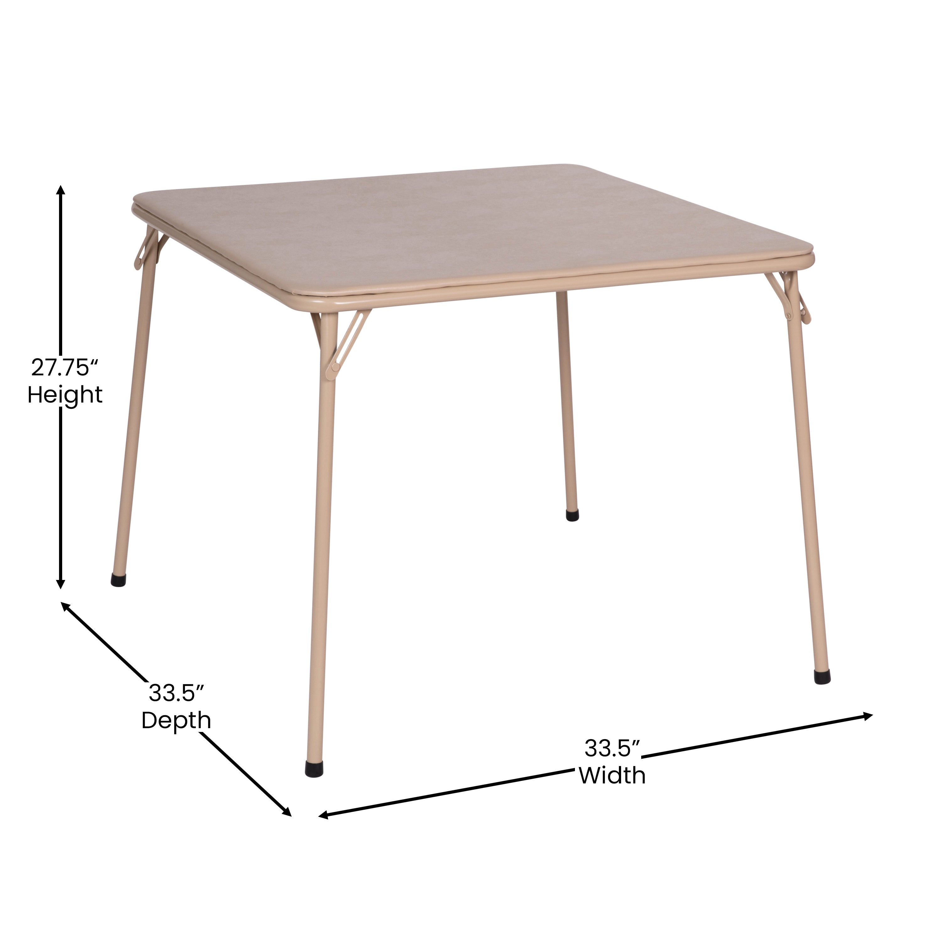 Madison 5 Piece Tan Folding Card Table and Chair Set