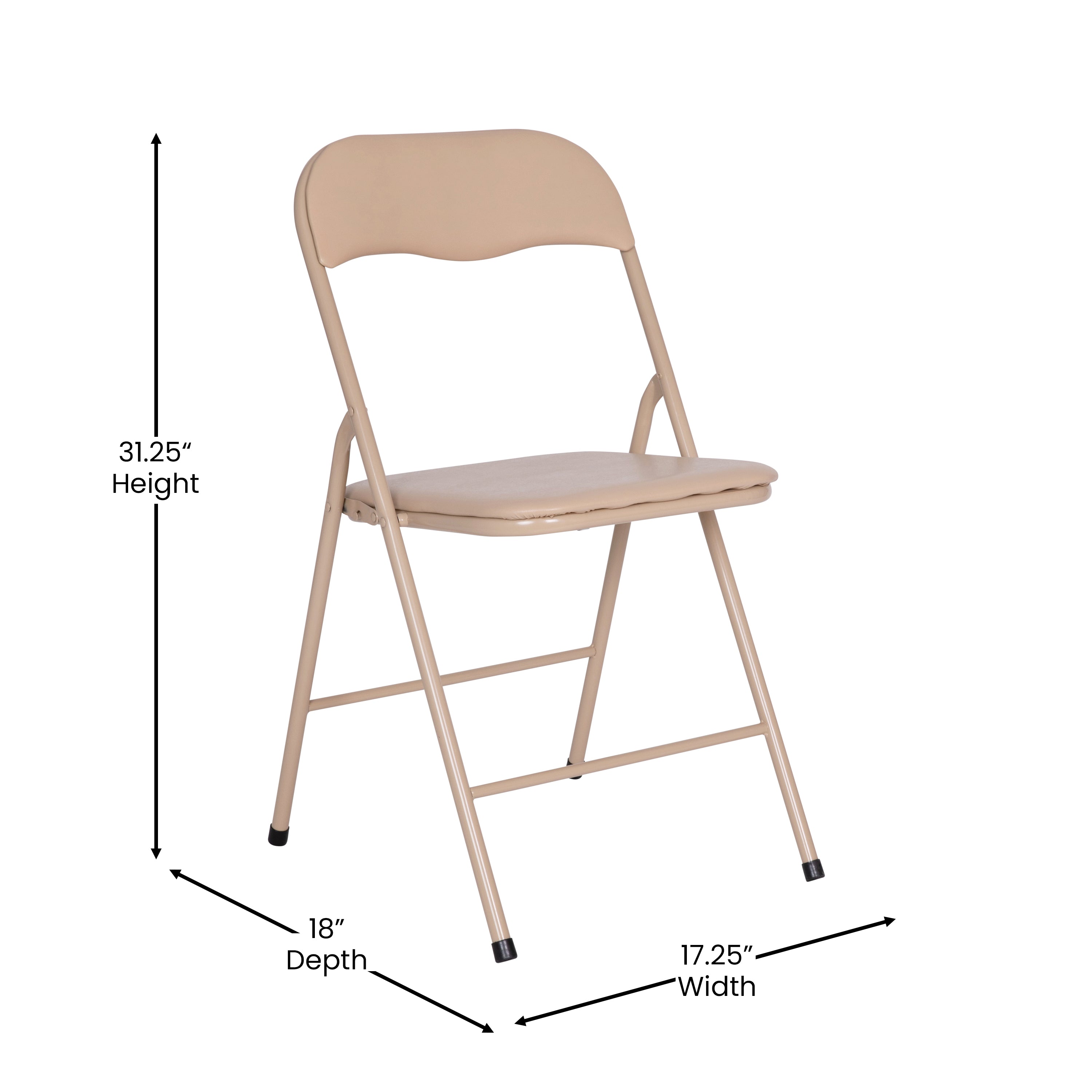 Madison 5 Piece Tan Folding Card Table and Chair Set