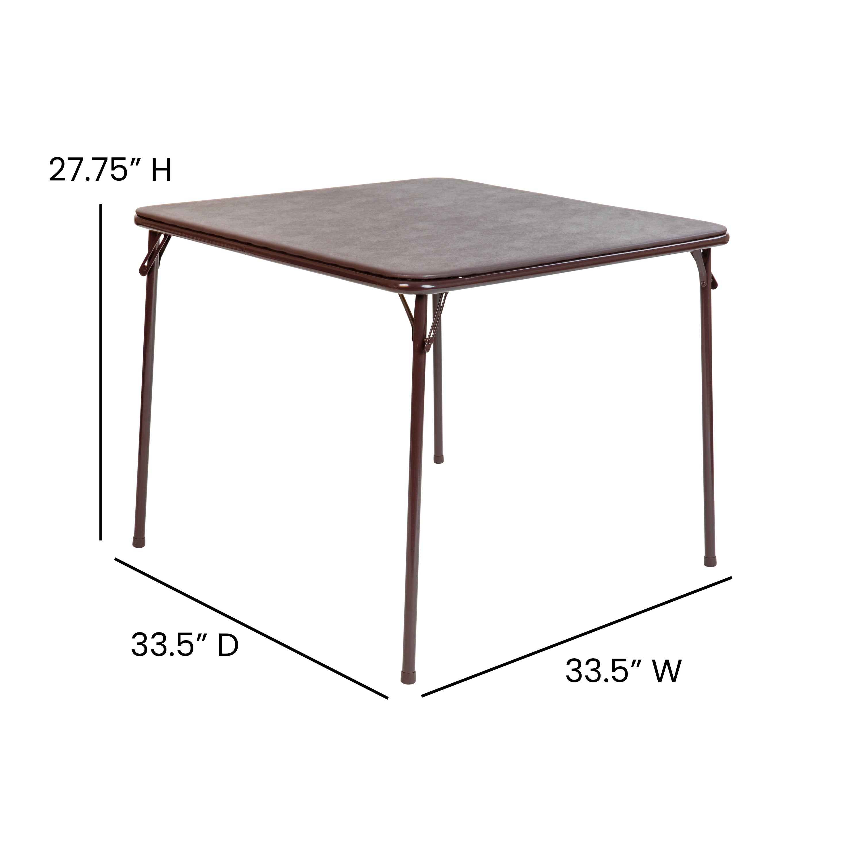Madelyn Brown 33.5" Folding Card Table for 4 with Foldable Legs and Portable Lightweight Design
