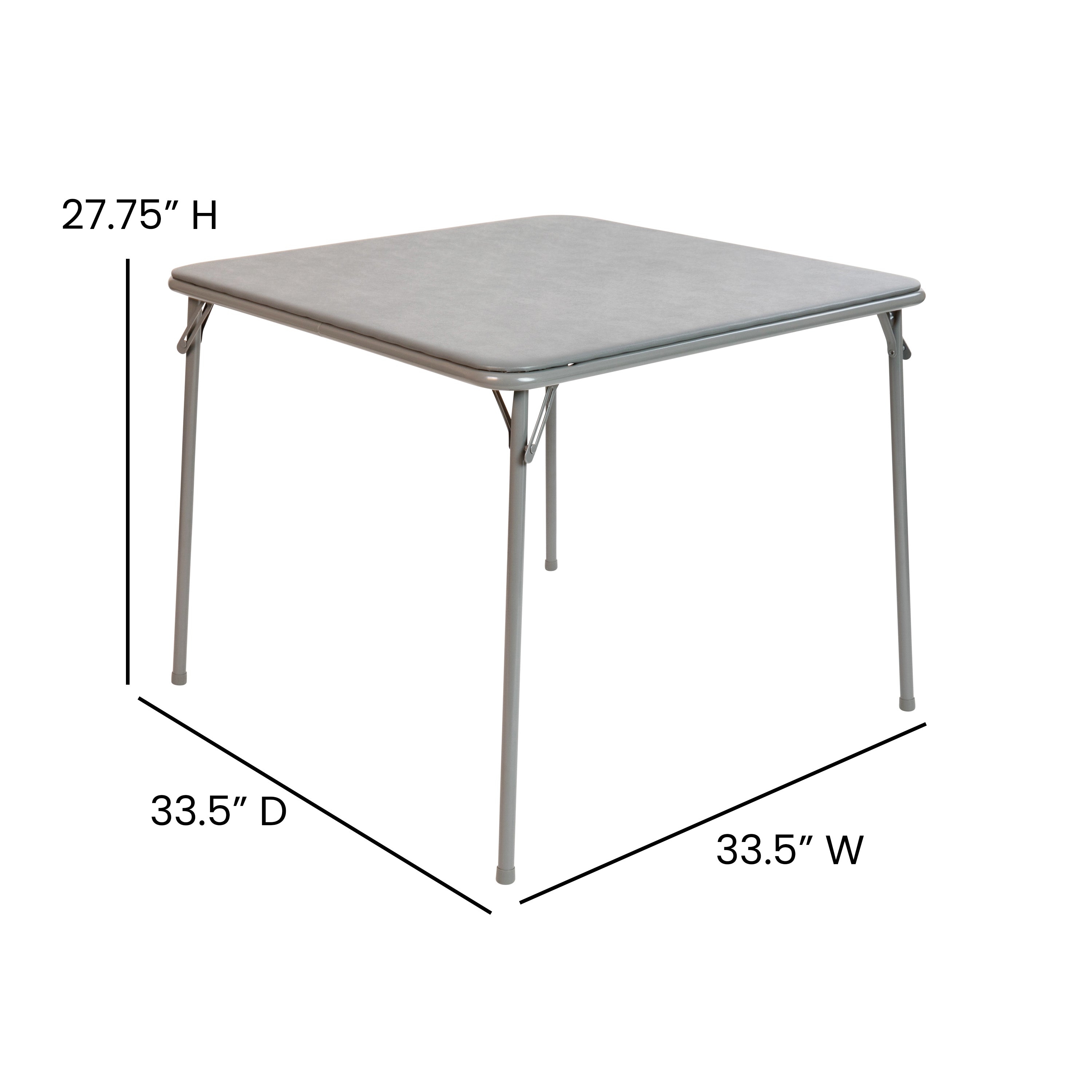 Madelyn Gray 33.5" Folding Card Table for 4 with Foldable Legs and Portable Lightweight Design