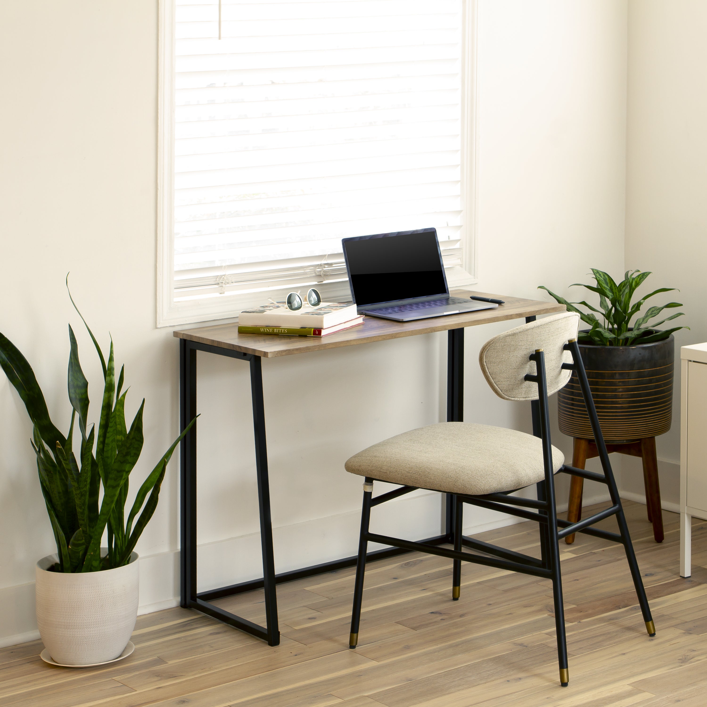 Walker Small Rustic Natural Home Office Folding Computer Desk - 36"