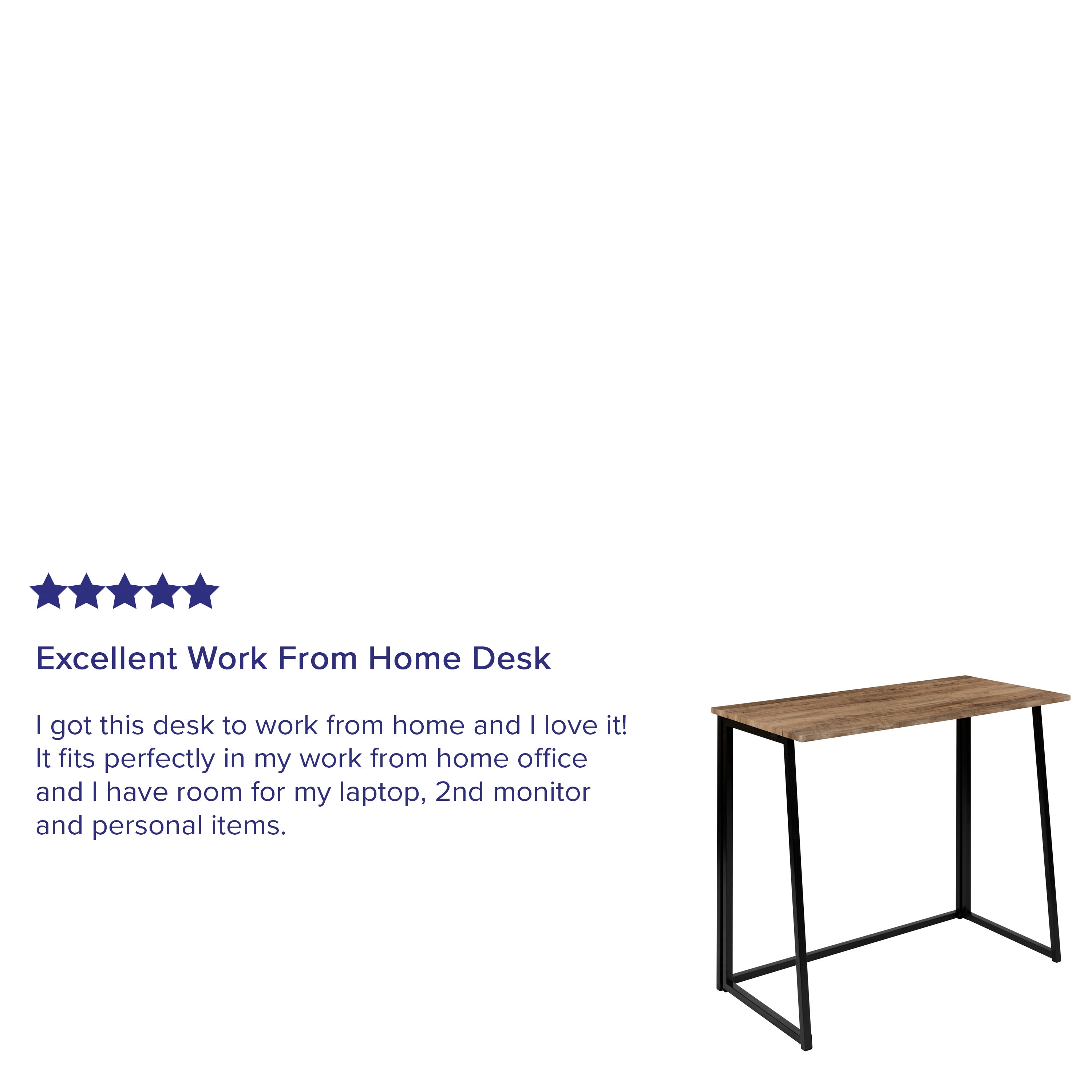 Walker Small Rustic Natural Home Office Folding Computer Desk - 36"