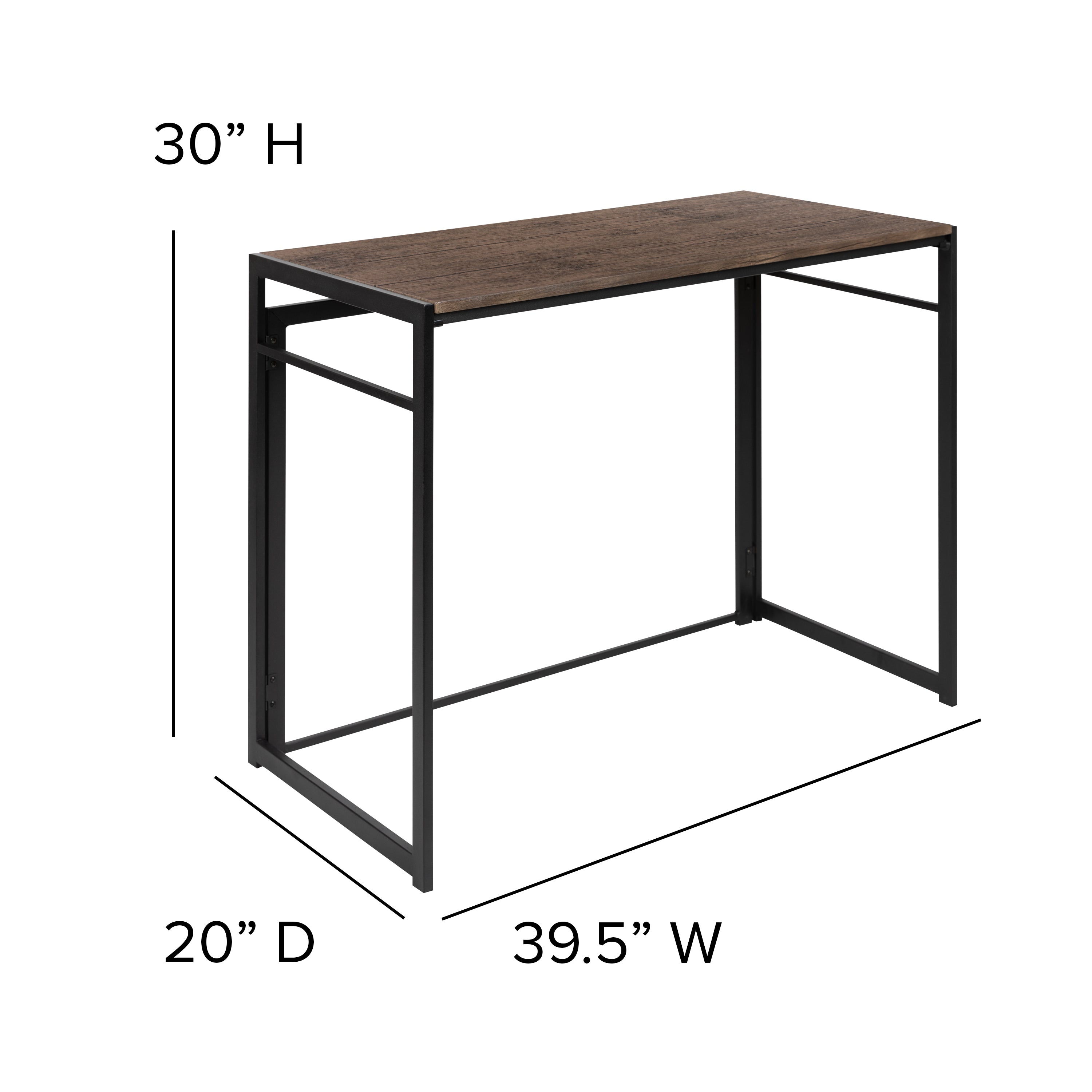 Walker Rustic Home Office Folding Computer Desk - 40"