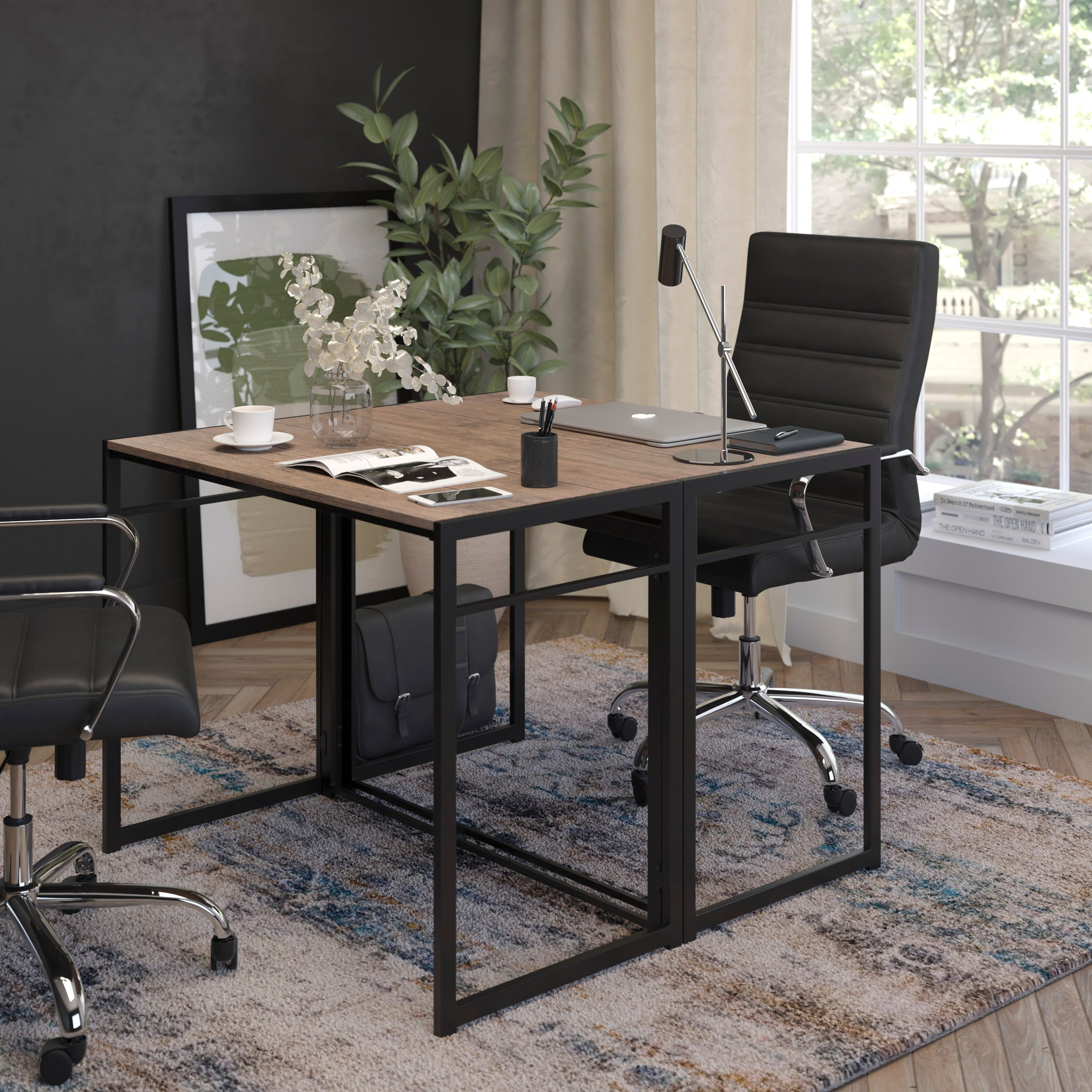 Walker Rustic Home Office Folding Computer Desk - 40"