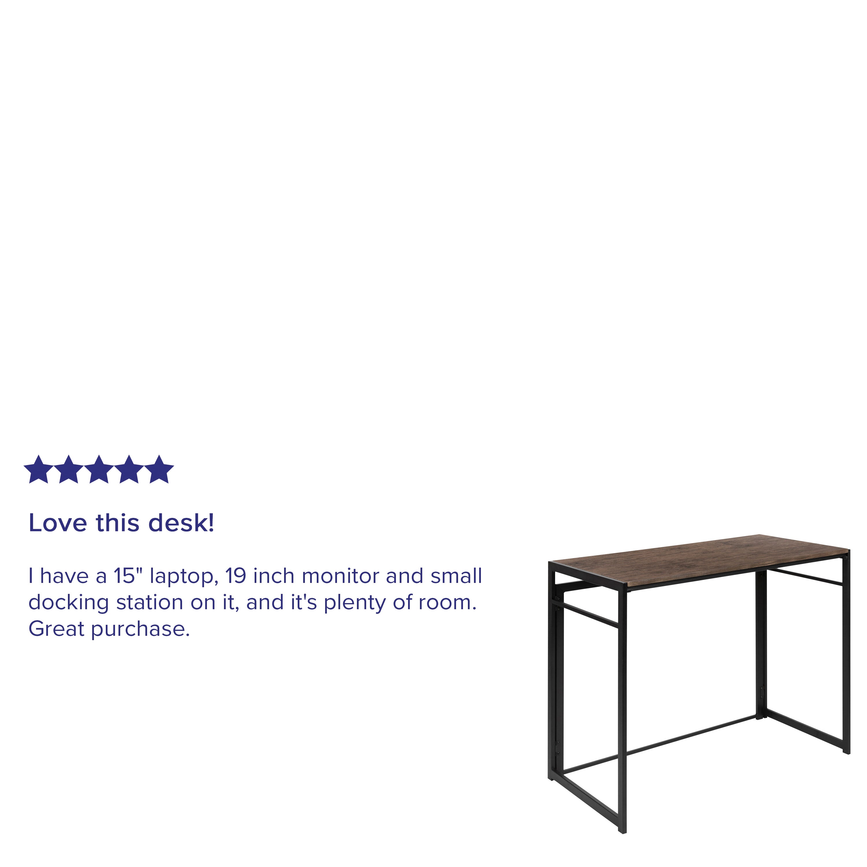 Walker Rustic Home Office Folding Computer Desk - 40"