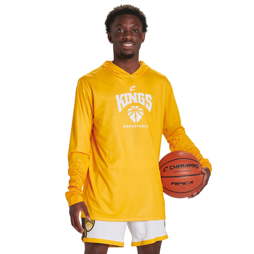 JUICE Long Sleeve Shooter Shirt with Hood - Active Cloth - Youth - Medium (Full-Dye, Premium cut-and-sew Sublimation. No Limitations!)