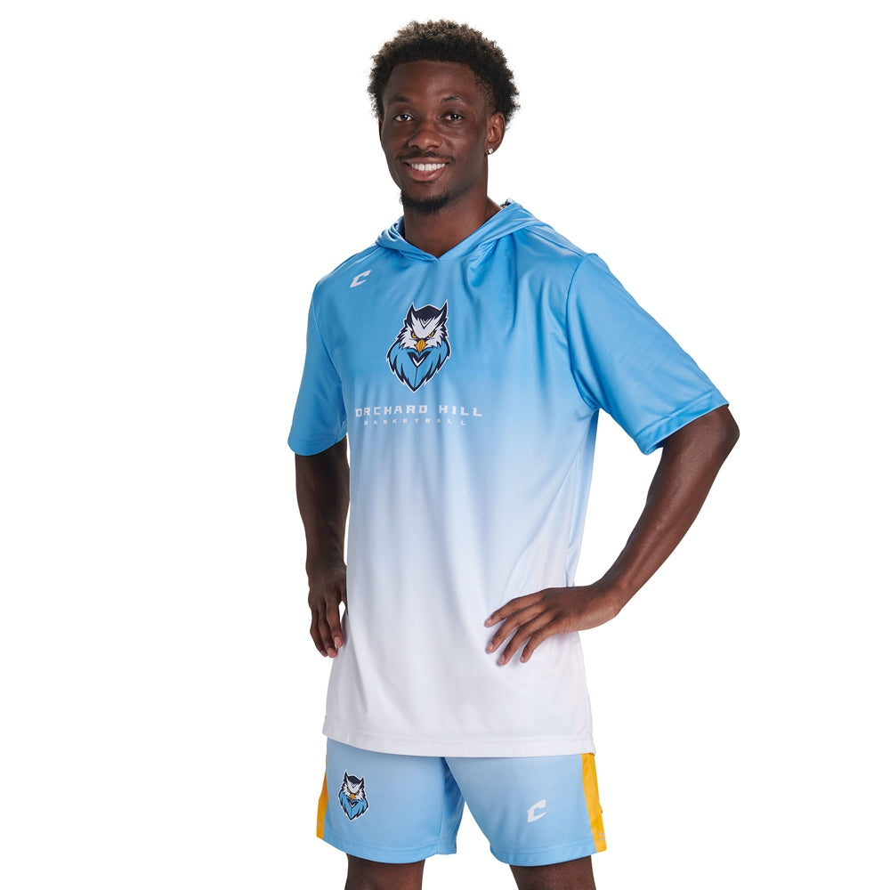 JUICE Short Sleeve Shooter Shirt with Hood - Active Cloth - Youth - Extra-Large (Full-Dye, Premium cut-and-sew Sublimation. No Limitations!)