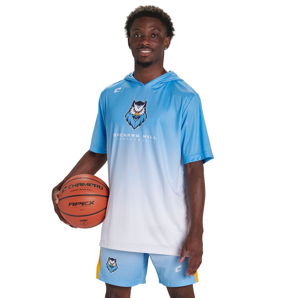 Juice Short Sleeve Shooter Shirt with Hood - Flexdri Mesh - Youth - Large (Full-Dye, Premium cut-and-sew Sublimation. No Limitations!)