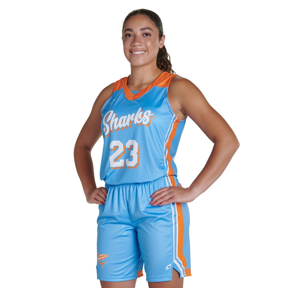 Juice Prime Basketball Jersey - Active Cloth/Pin Dot Mesh - Girls - Medium Tall (Full-Dye, Premium cut-and-sew Sublimation. No Limitations!)