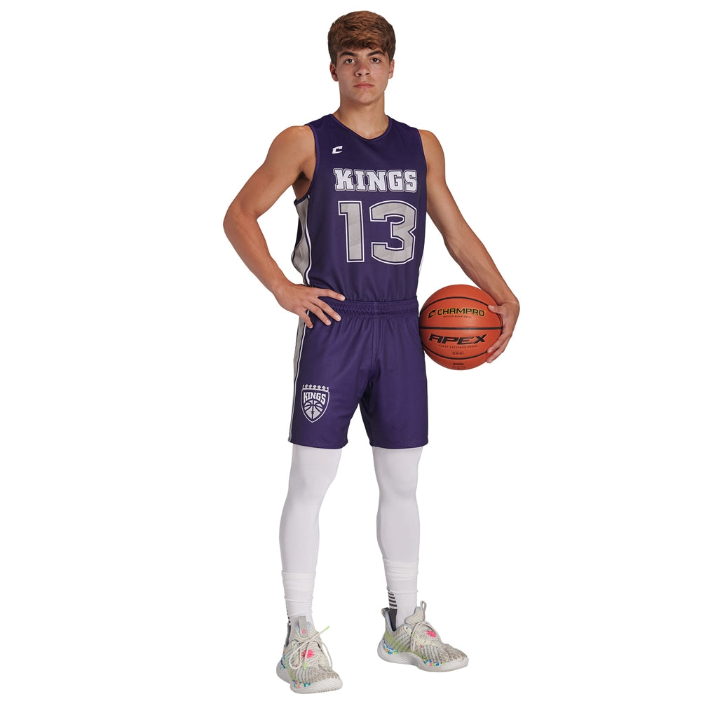 JUICE Single-Ply Reversible Basketball 7" Short - Youth - Small (Full-Dye, Premium cut-and-sew Sublimation. No Limitations!)