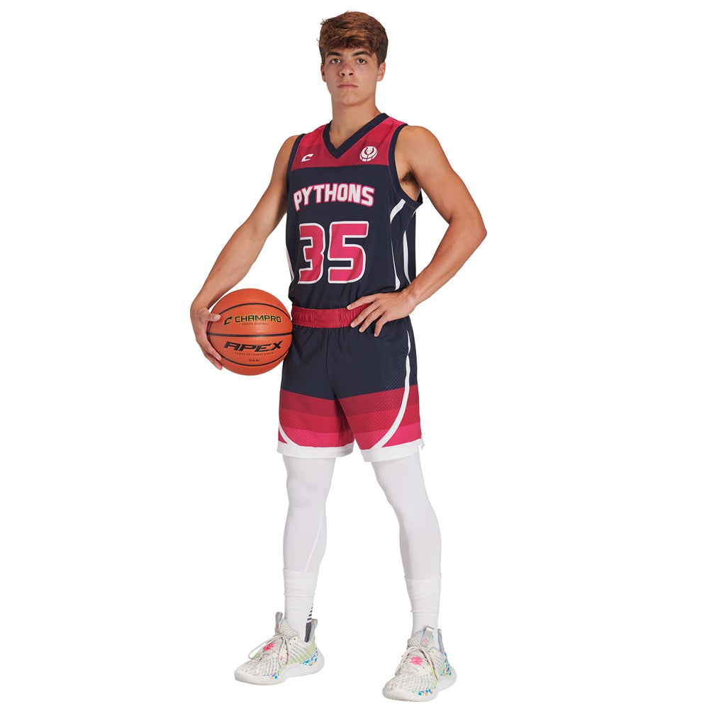 JUICE Stretch Woven Basketball 7" Short - Youth - Medium (Full-Dye, Premium cut-and-sew Sublimation. No Limitations!)