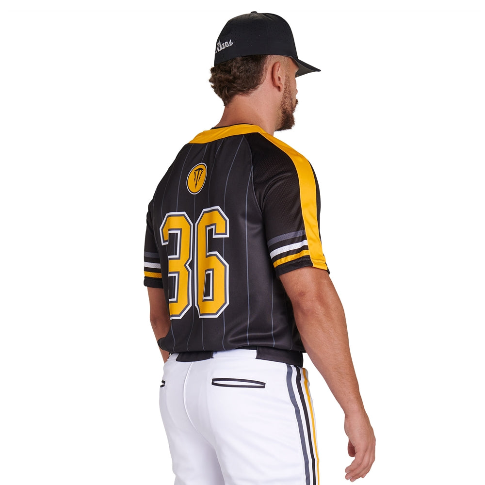 JUICE 2-Button Pro Neck SS Fitted Jersey - Active Cloth/Pin Dot Mesh - Youth - Large (Full-Dye, Premium cut-and-sew Sublimation. No Limitations!)